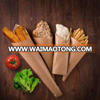 Brown Paper Burger Wrapping Greaseproof Fast Food Packaging for Sandwiches