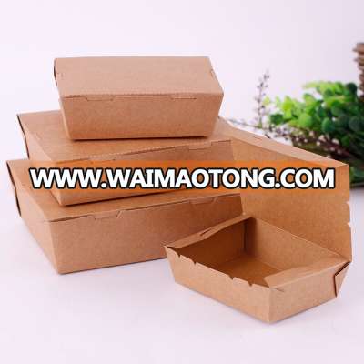 Custom Brown Kraft Paper Take Away Disposable  Lunch Box for Salad Food Rice