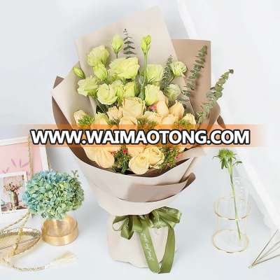 Custom Printed Kraft Paper Fresh Flower Wrapping Gift Packaging